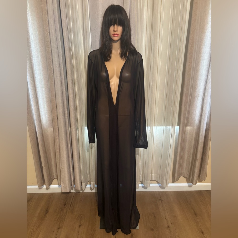 Sexy 🖤 Black Sheer Long Robe
